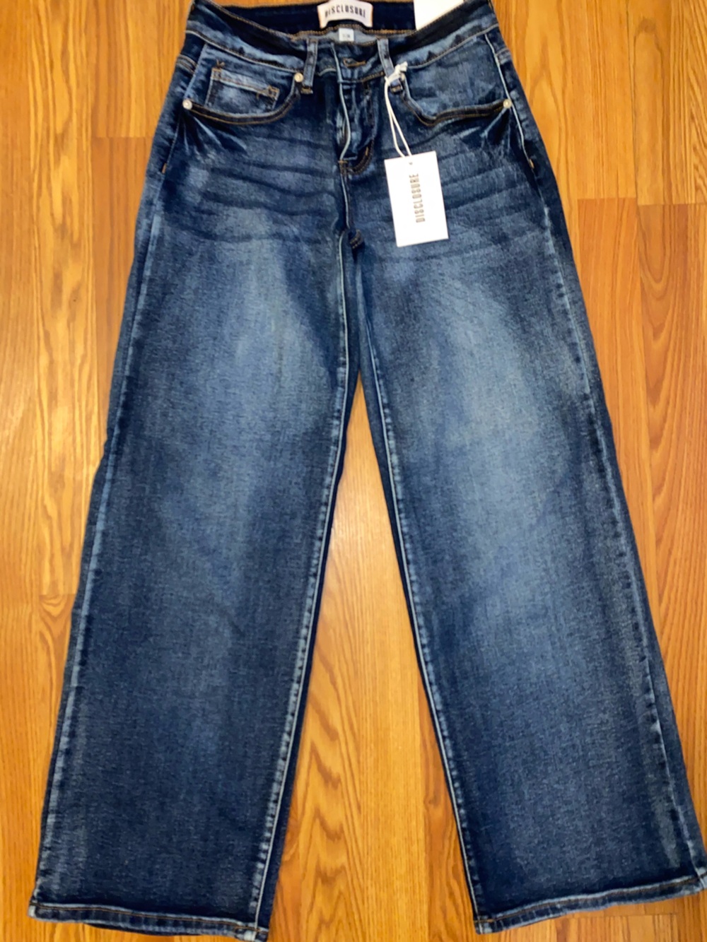 NWT | Disclosure | Mid Rise Wide Leg Dark Blue Denim Jeans | Size 7/28